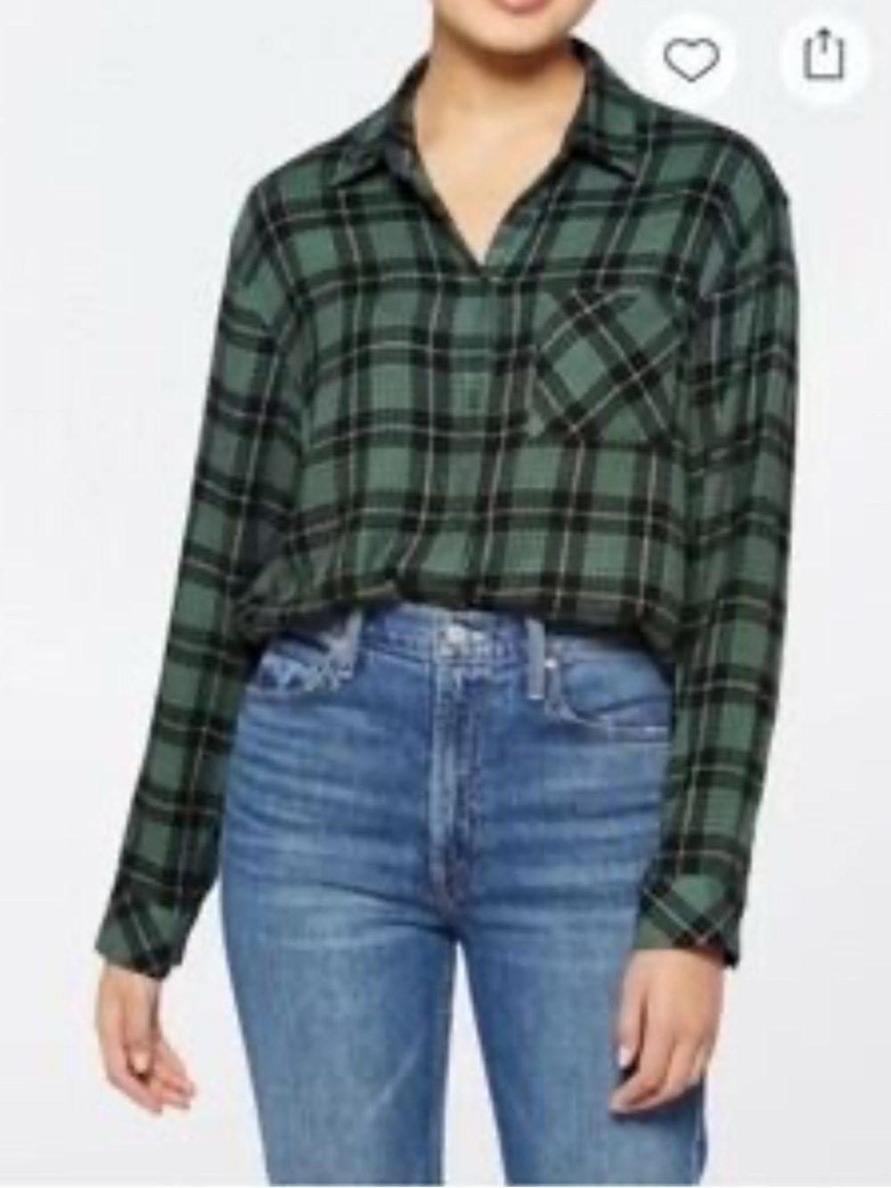 Market & Spruce Green Plaid Button-Down Shirt